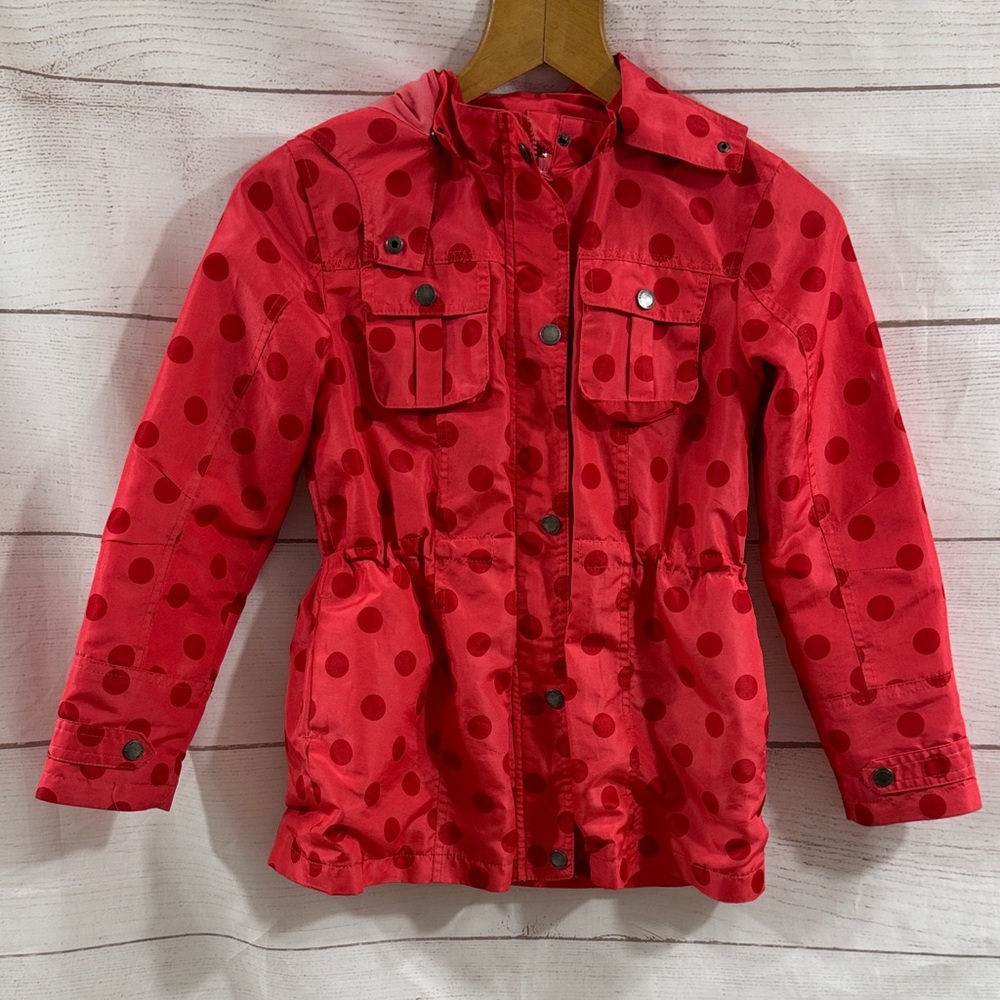 Girls' Red Polka Dot Lightweight Jacket Vertbaudet size 10